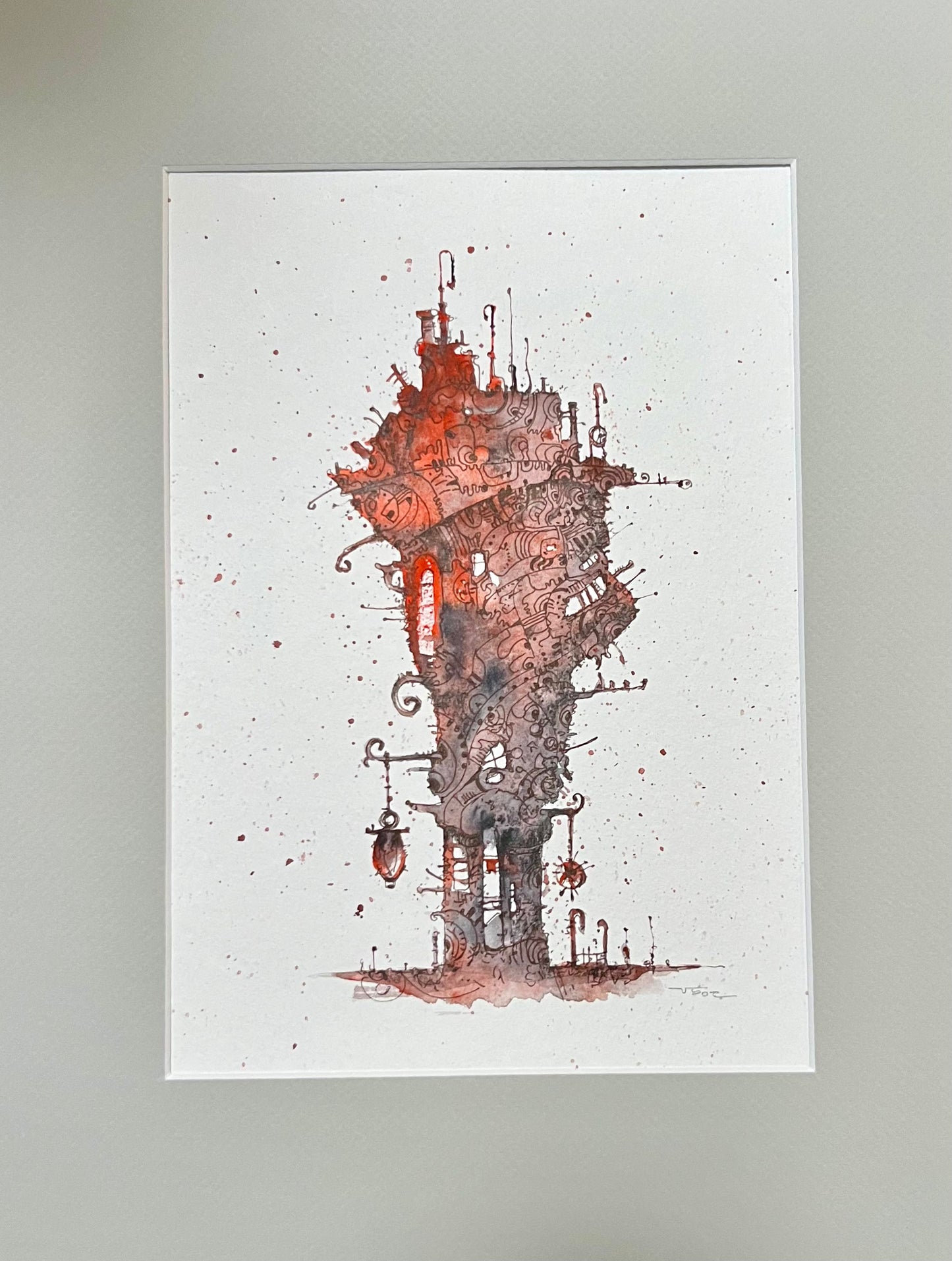 Vladimir Sota, Tuschzeichnung aquarelliert