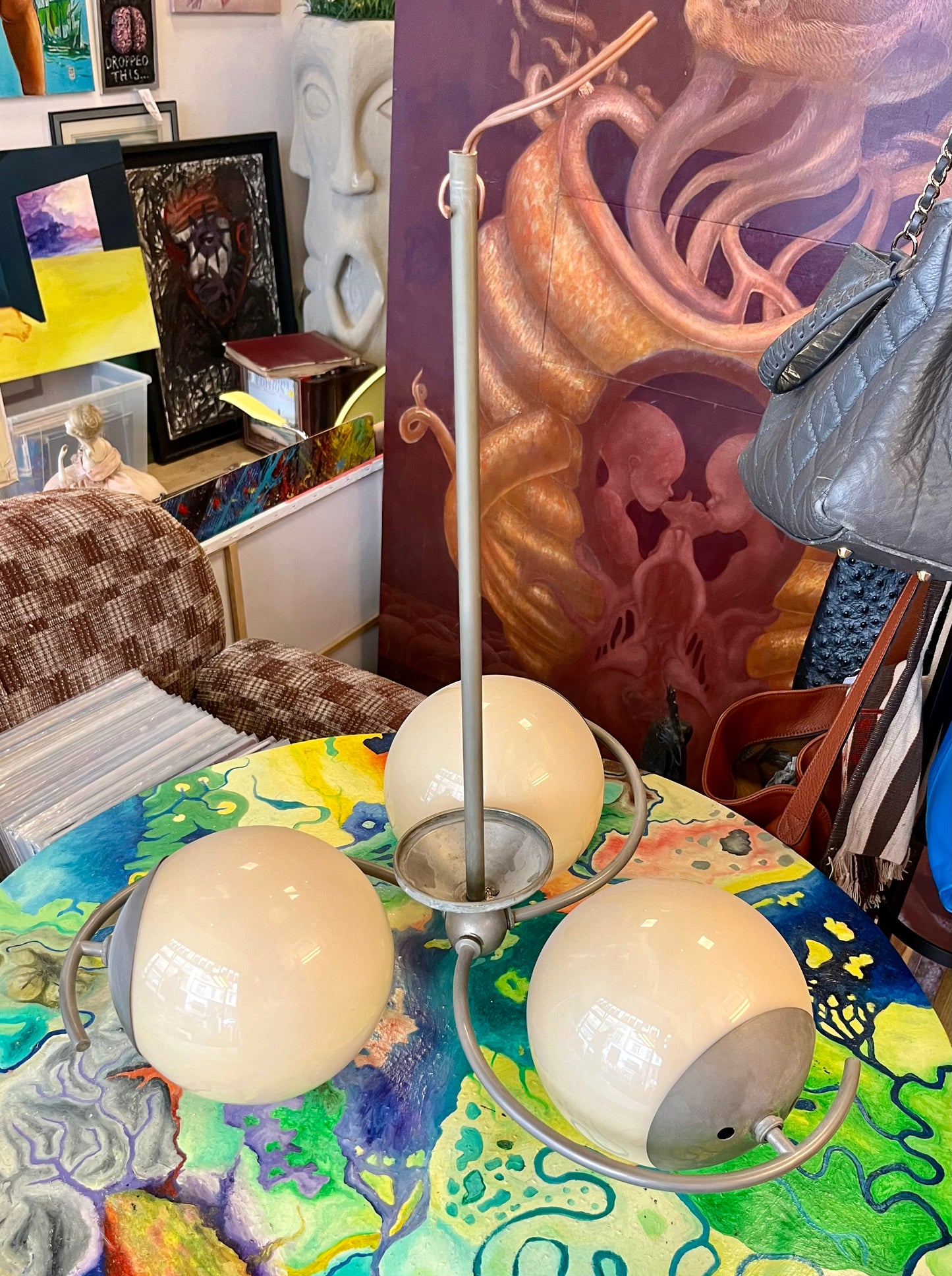 Vintage Deckenlampe Milchglas