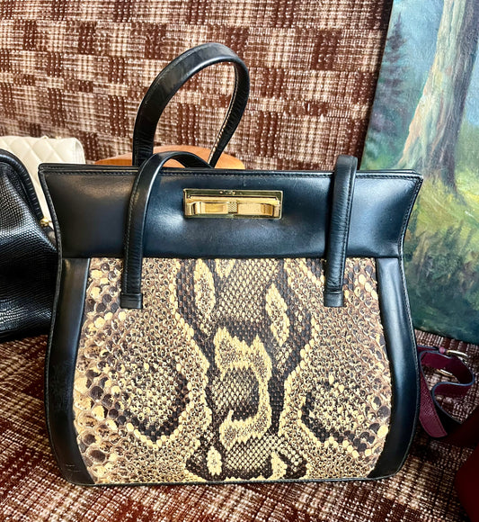 Vintage Damen Lederhandtasche