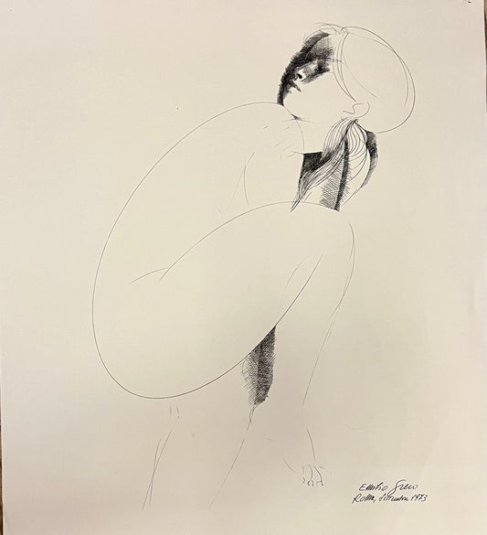 Damenakt Lithographie Emilio Greco