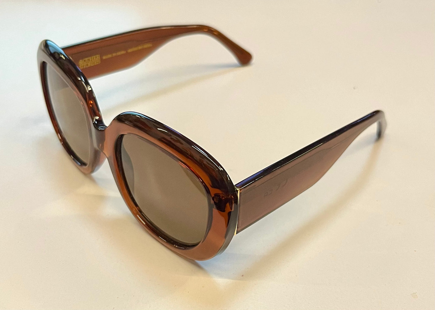 & Other Stories Vintage Sonnenbrille – Oversized, Braun/Cognac, 70er-Stil