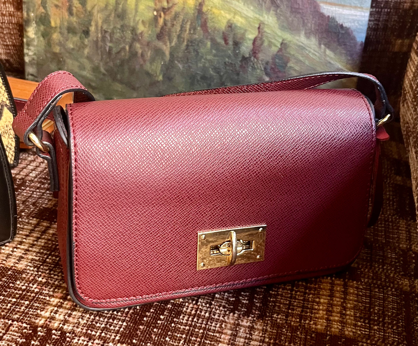 Vintage Damen Lederhandtasche