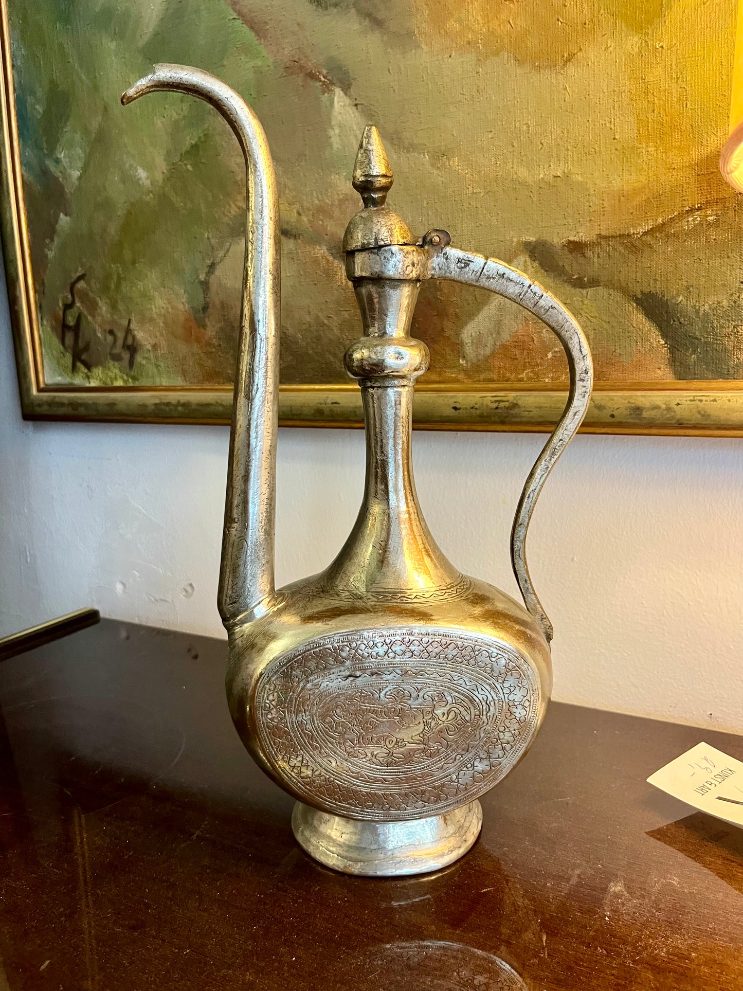 Vintage Henkelkanne Aftawa – Zinnlegierung, handgefertigt