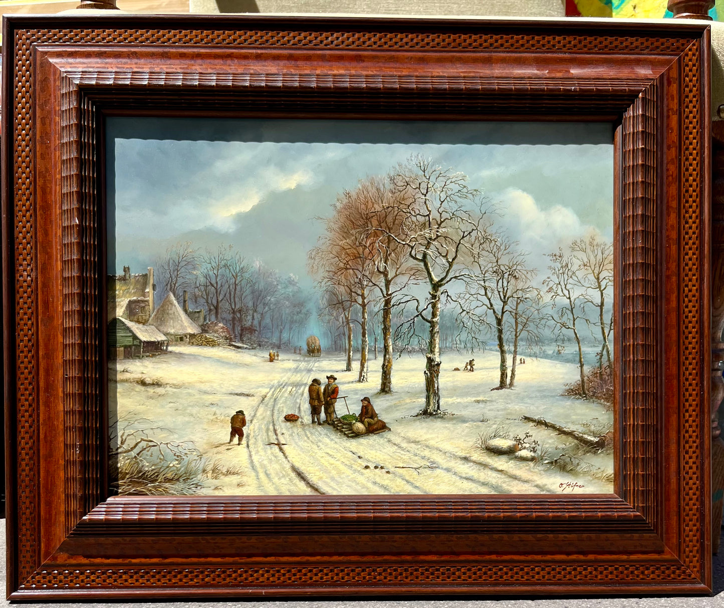 Vintage Ölbild gerahmt