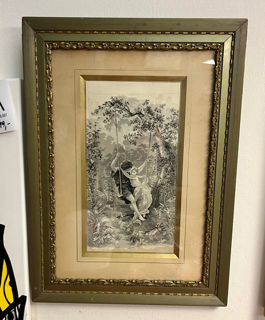 Liebespaar auf der Schaukel - Romantik - Seidenbild