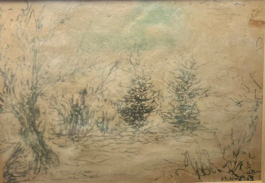 Tusche aquarelliert signiert