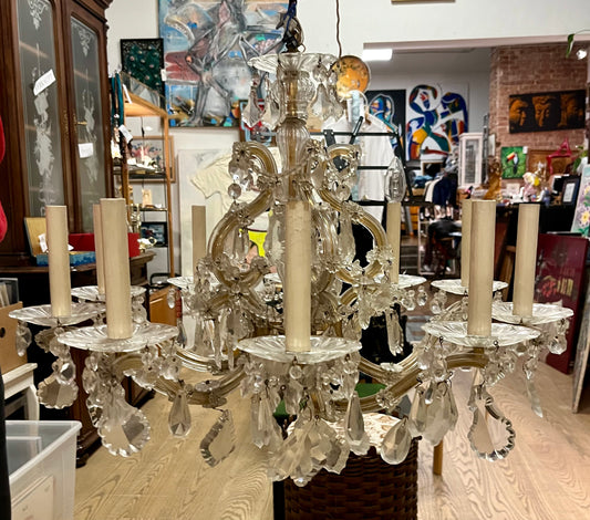 Vintage Deckenleuchter Kristall