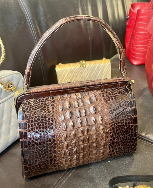 Vintage Damen Lederhandtasche