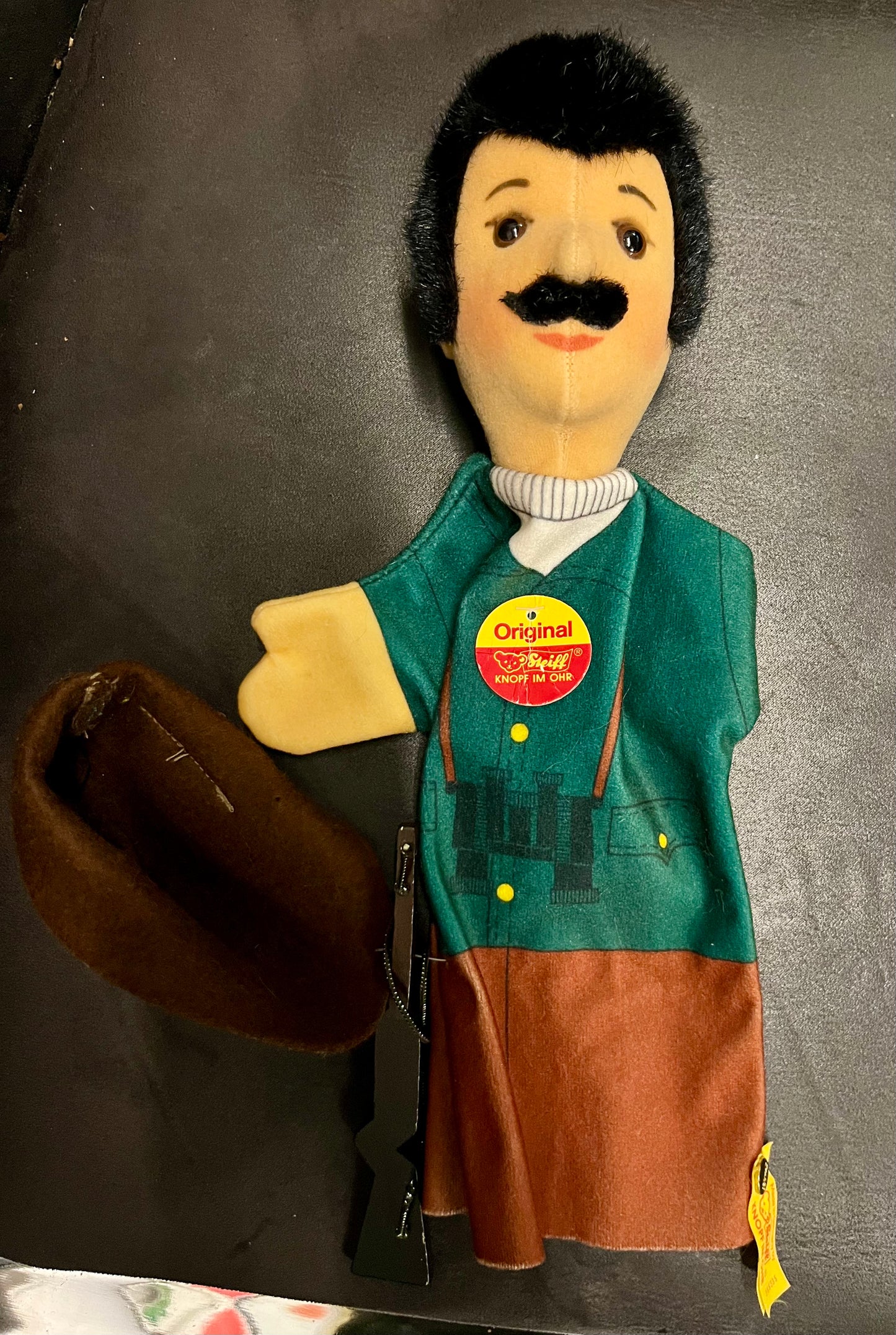 Unbespielte Steiff Handpuppe Jäger
