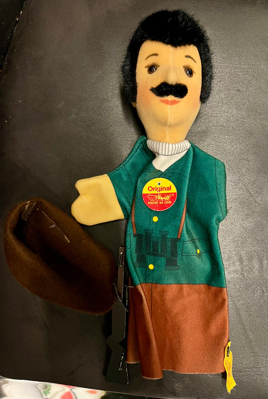 Unbespielte Steiff Handpuppe Jäger