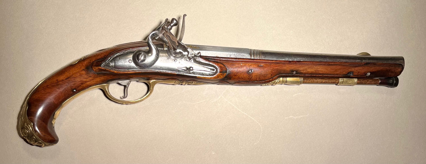 Steinschlosspistole, Georg Freund um 1750 Hofbüchsenmacher der Grafen Erbach, Odenwald