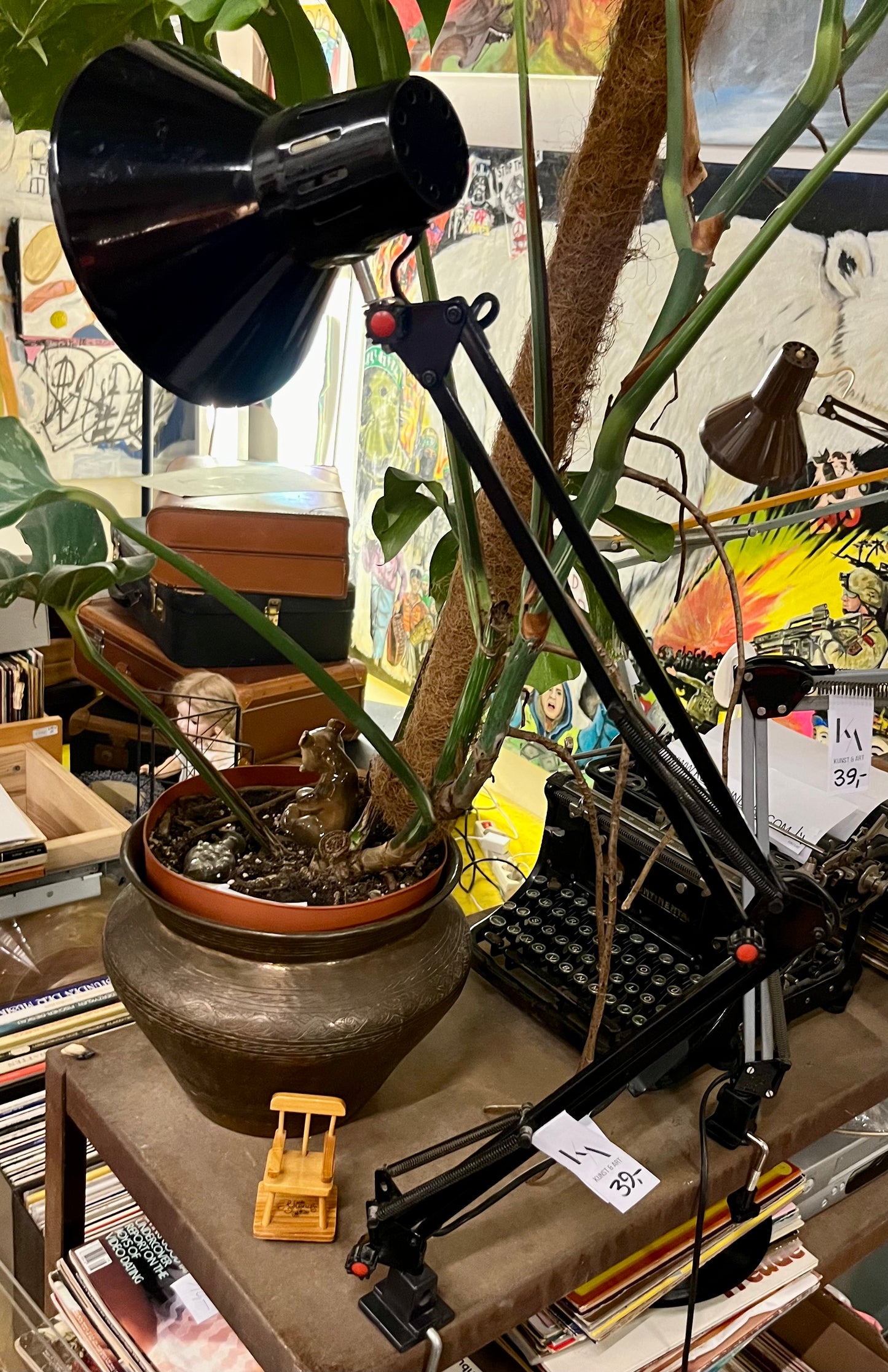 Vintage Klemmlampe Schwarz