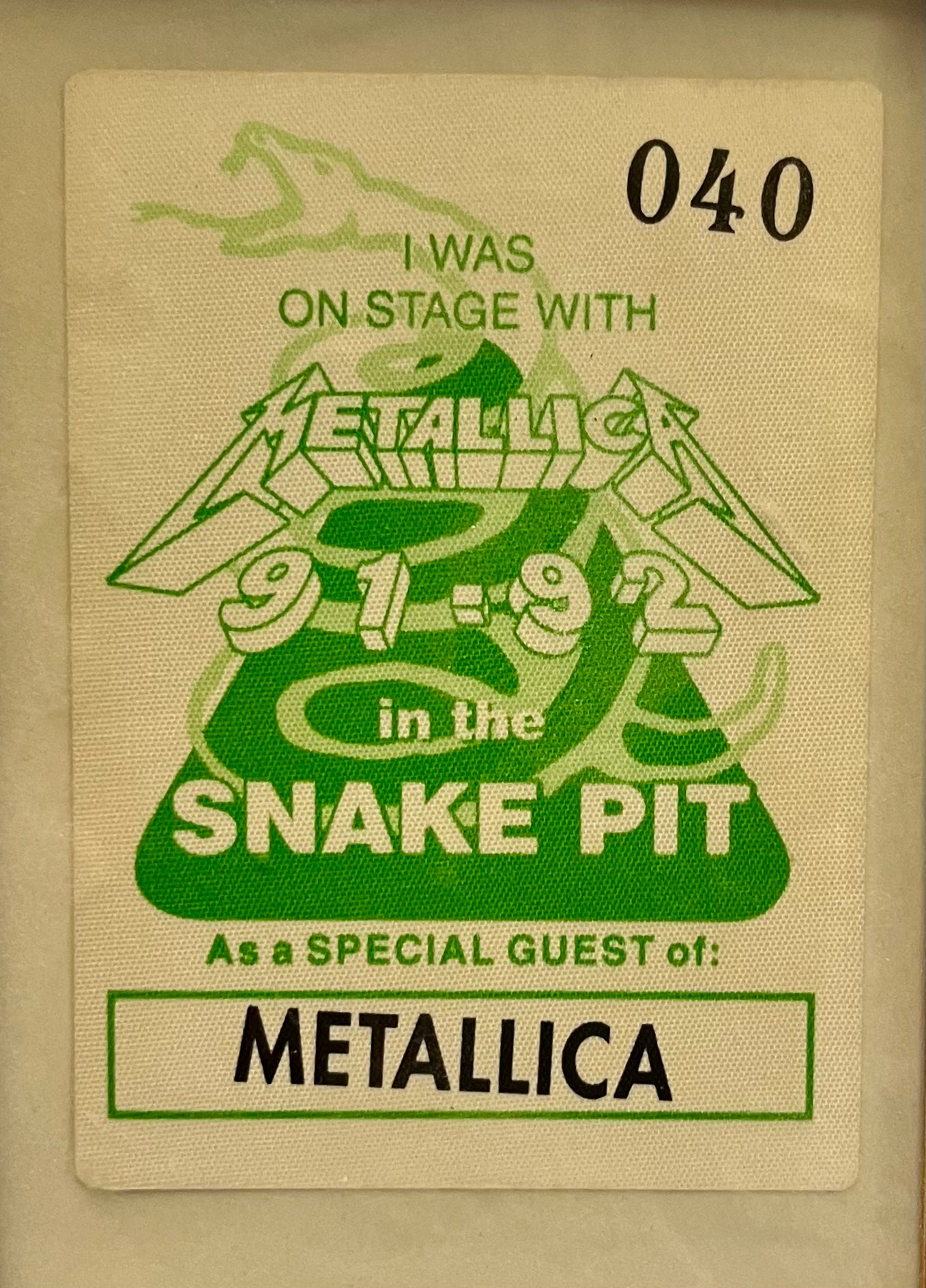 Metallica Backstage Pass 1991–92 – Original Vintage Tour Credential