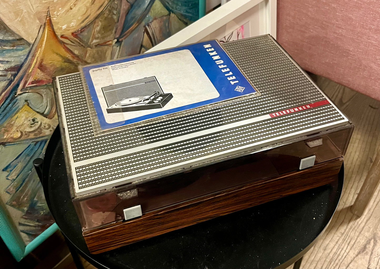 Telefunken Party Hit – Vintage Koffer-Plattenspieler 1960er, mit Anleitung