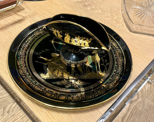 Set Teller und Serviettenhalter Griechischer antikisierender Stil