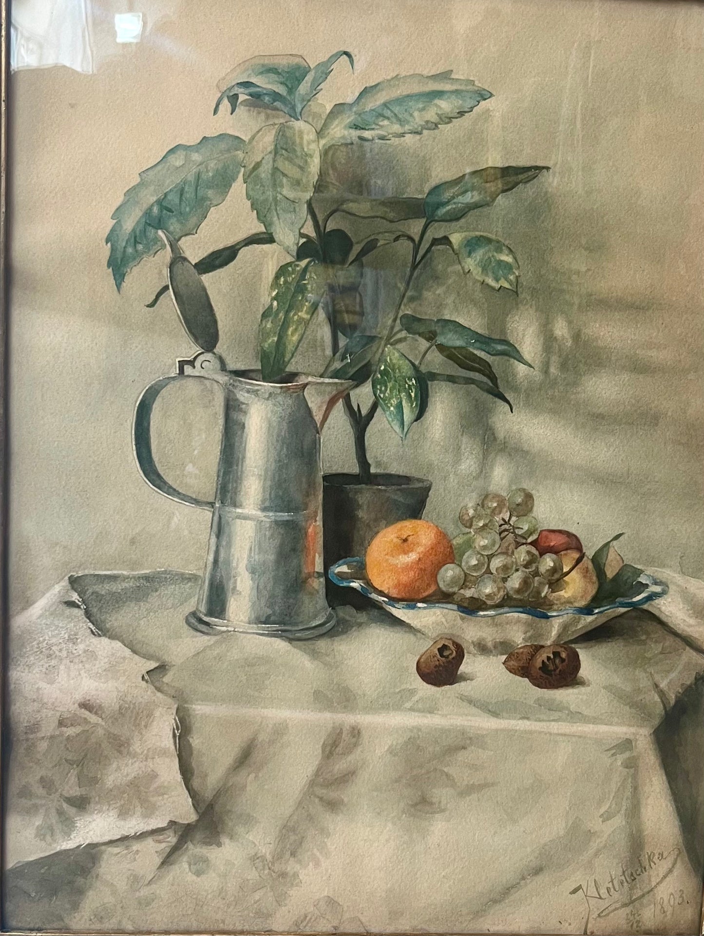 Grosses Stillleben, signiert 1893