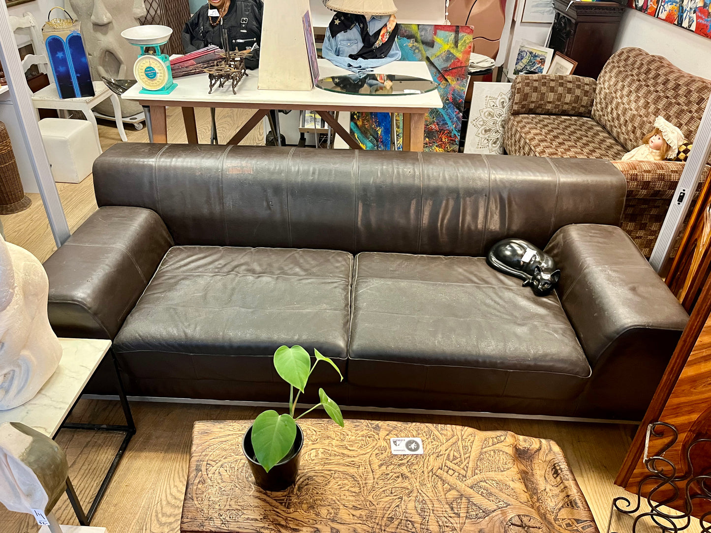 Vintage Leder Sofa Groß