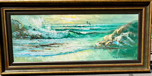 Vintage Ölbild gerahmt