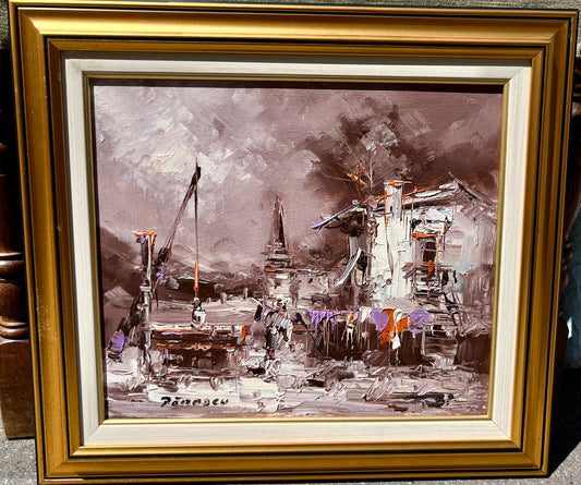 Vintage Ölbild gerahmt