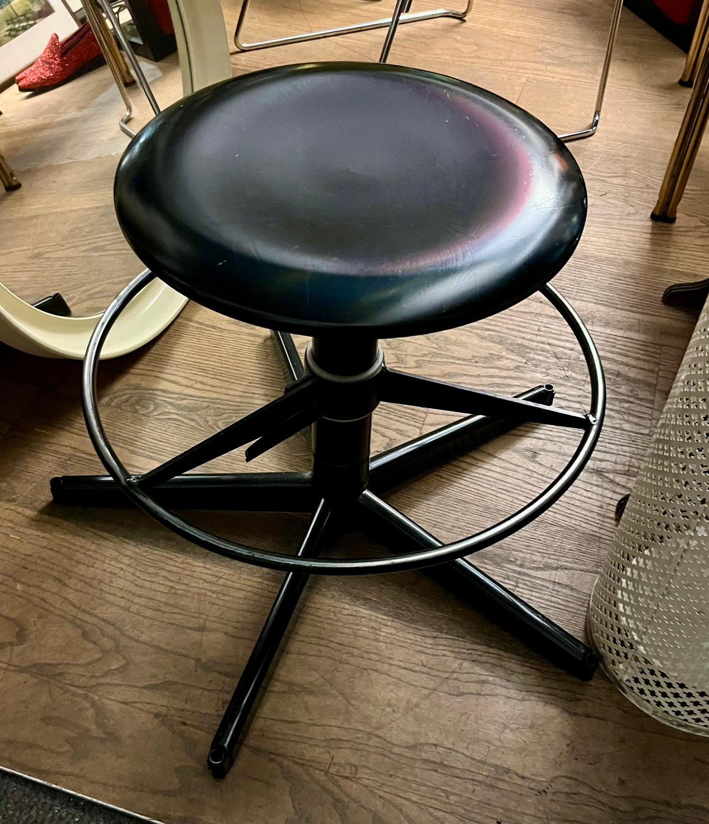 Vintage Industrial Hocker Holz Metall