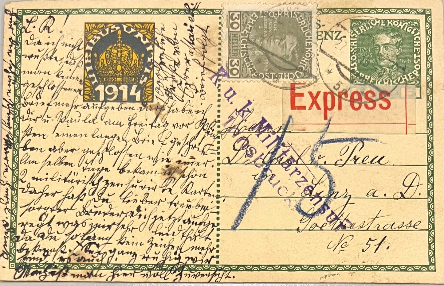 Jubiläums-Korrespondenzkarte 1908 – Kaiser Franz Joseph I.