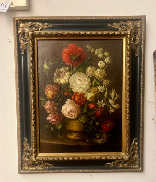 Stillleben, Öl auf Holz, gerahmt