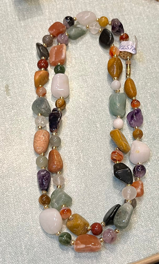 Vintage Halbedelsteine Kette