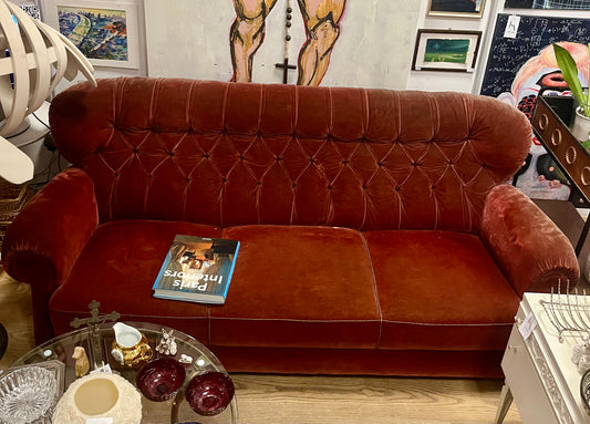 Vintage Couch Samt mit Kordel