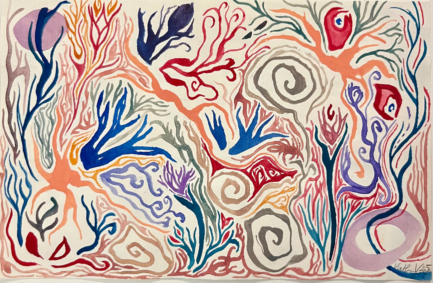 Aquarell Gartenfantasie, Katharina Verra