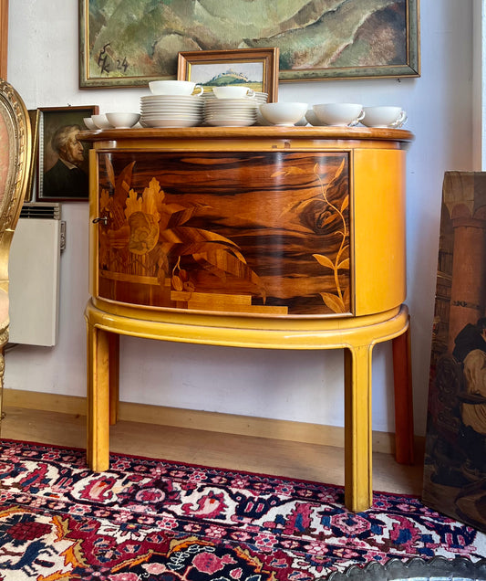 Vintage Kommode Holz Einlagearbeiten