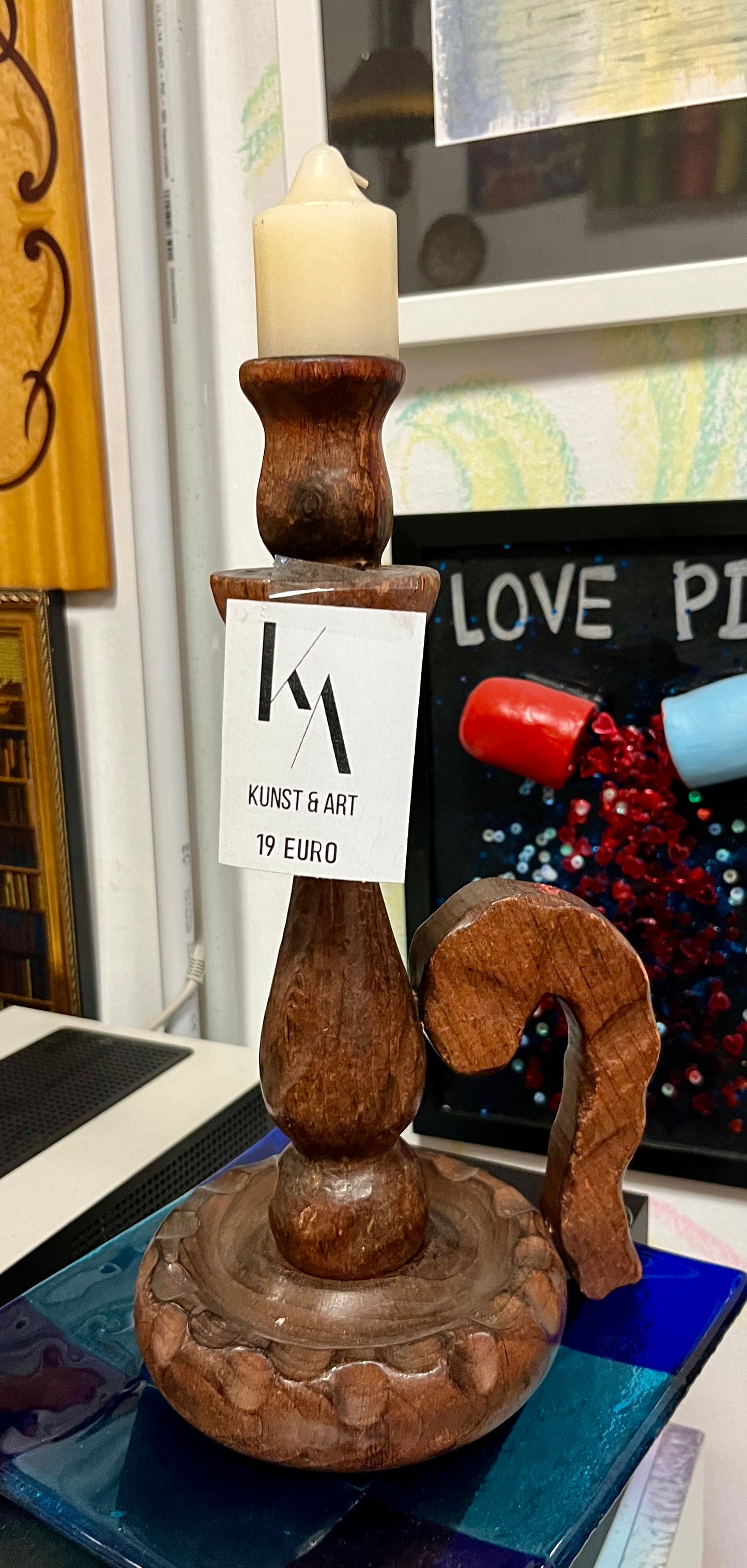 Vintage Kerzenständer Holz