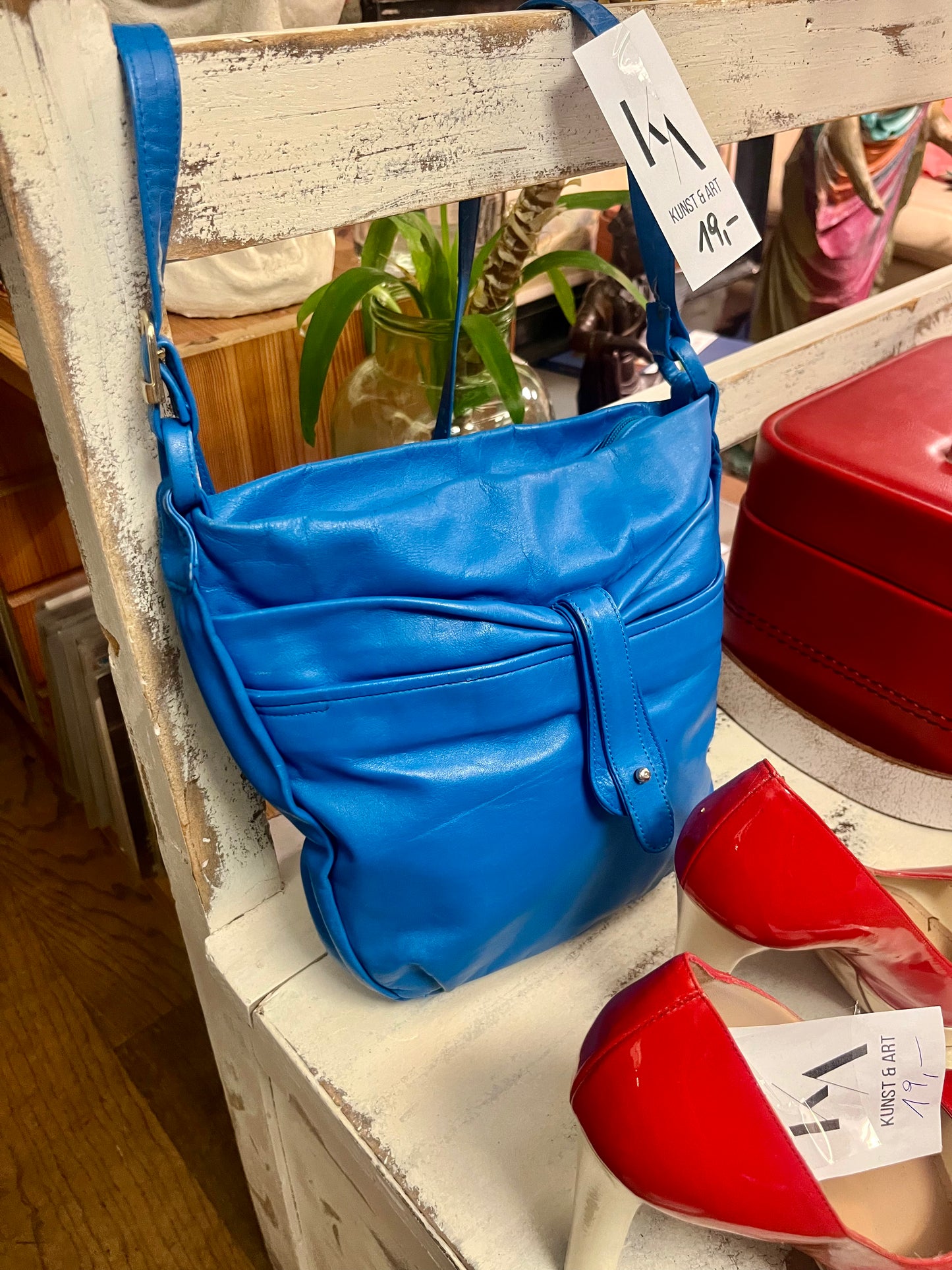 Vintage Ledertasche Blau