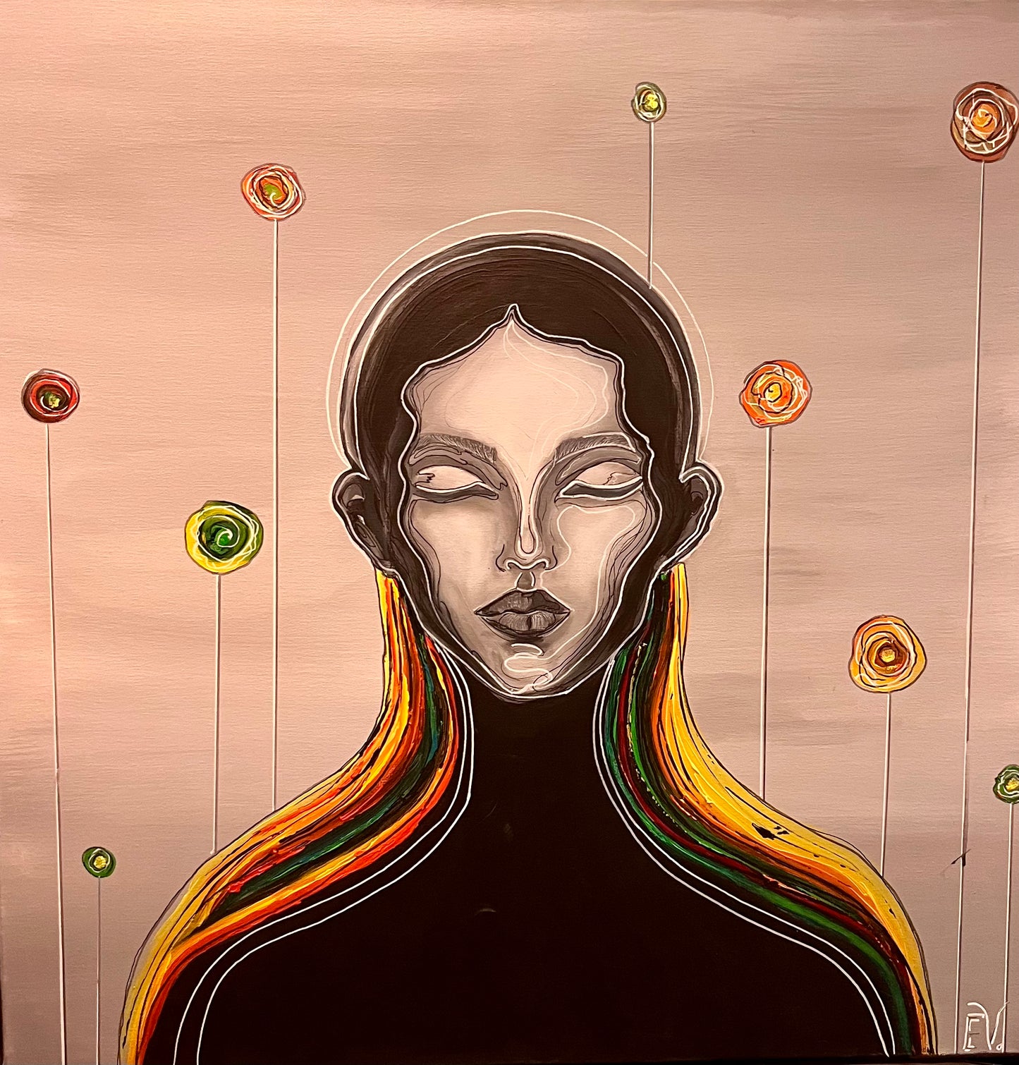 By Erika, Acryl 80 mal 80 cm