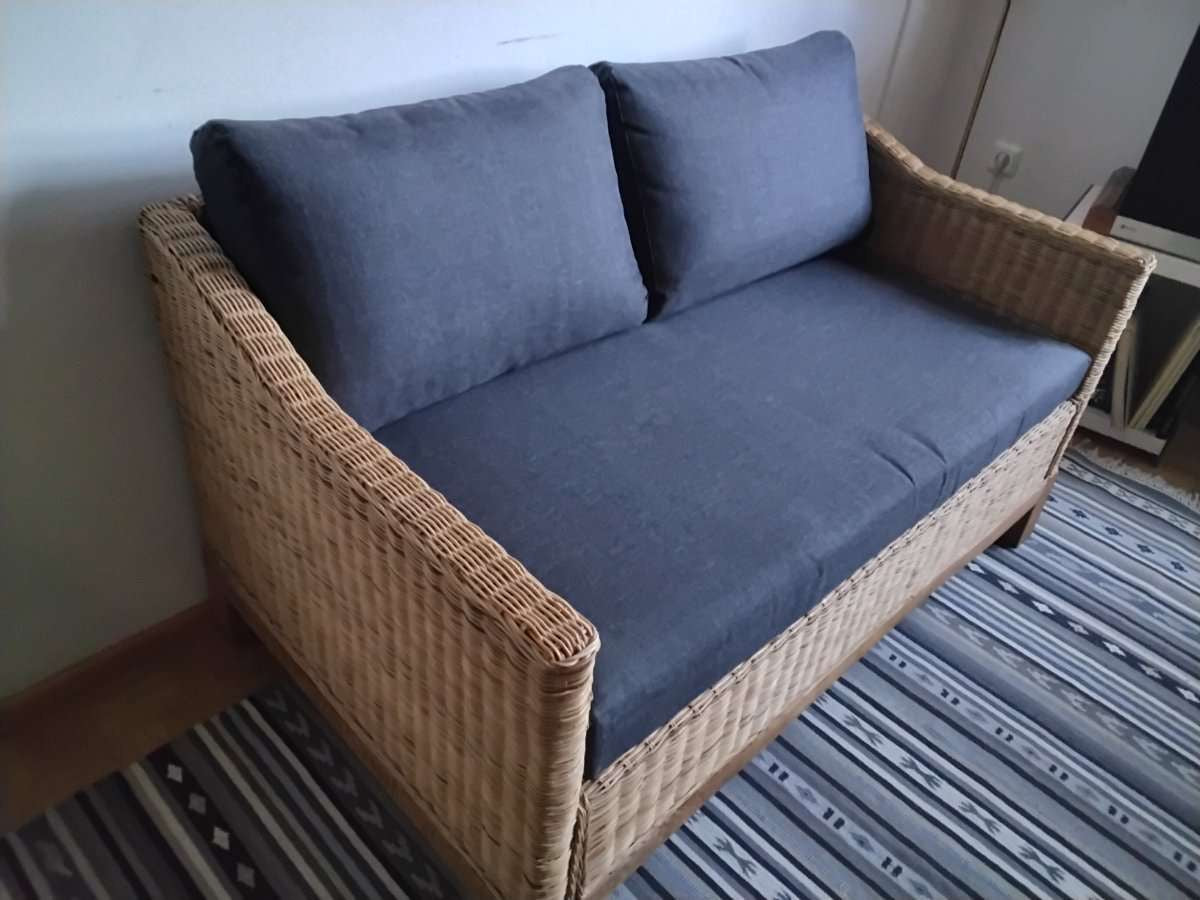 Vintage Rattan Zweisitzer