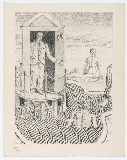 Lithographie “Nella Piscina Inquietante", Giorgio de Chirico 1934, Blatt 111/120