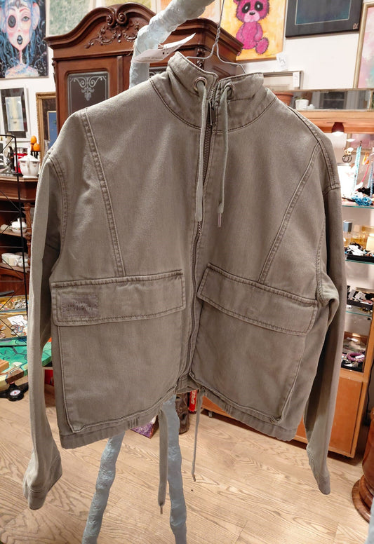 Salbeifarbene Naturjacke Gr. 40