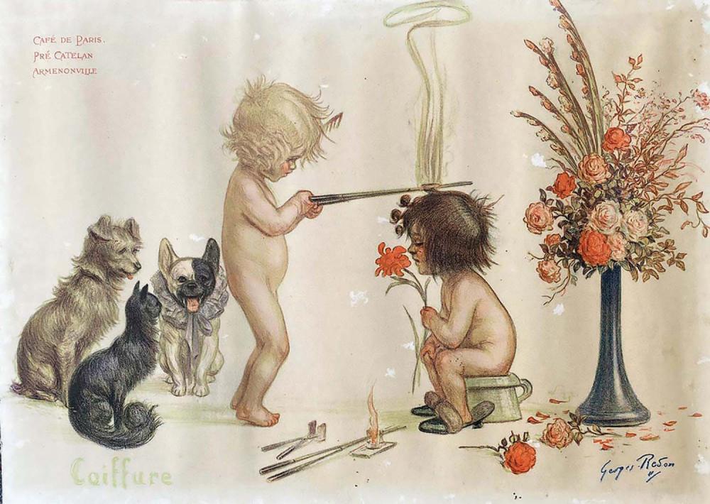 Georges Redon, um 1910, 2 Speisekarten Café de Paris