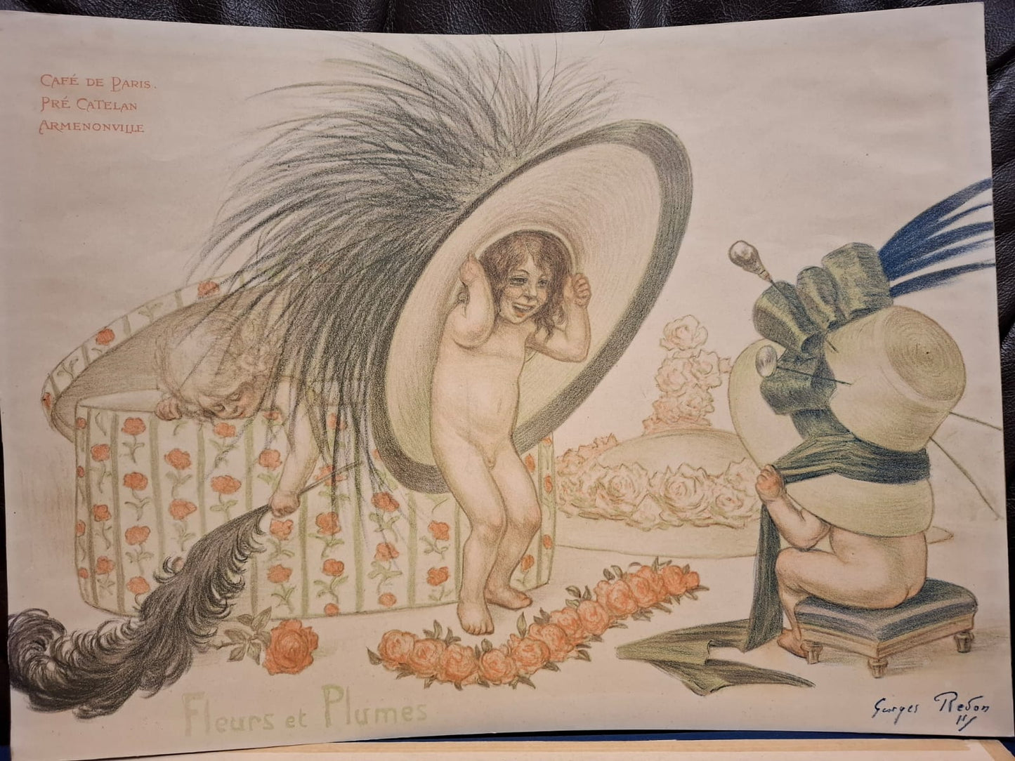 Georges Redon, um 1910, 2 Speisekarten Café de Paris