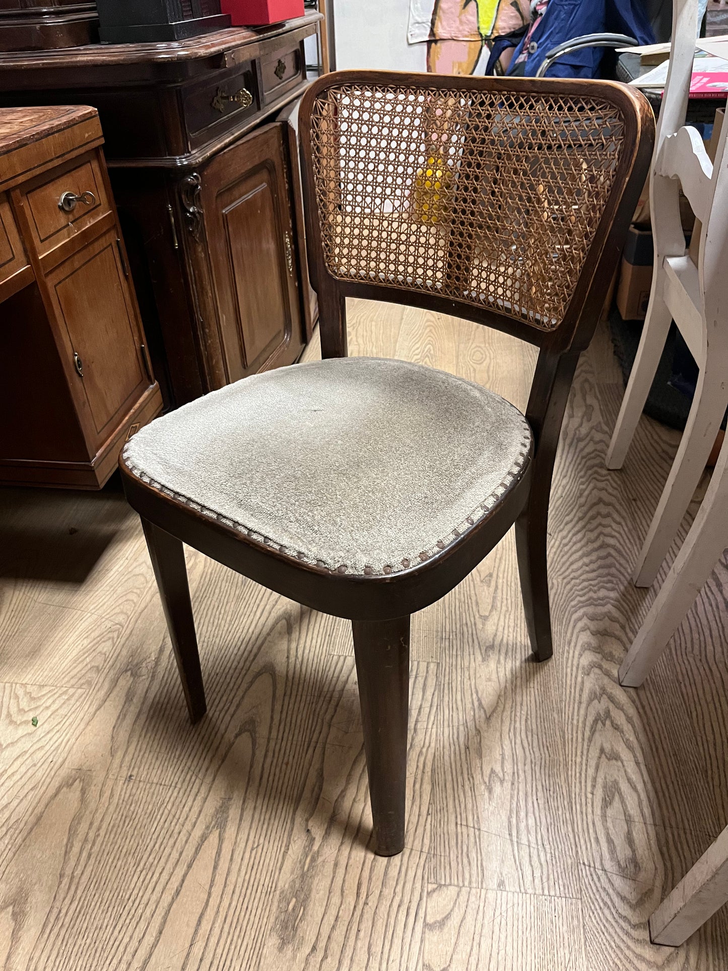 Vintage Stuhl Holz Geflecht Thonet