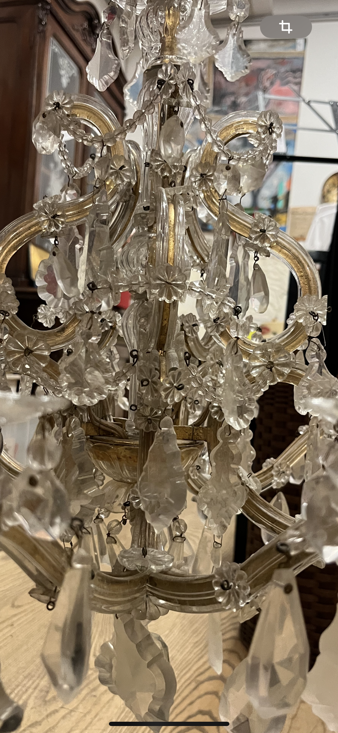 Vintage Deckenleuchter Kristall