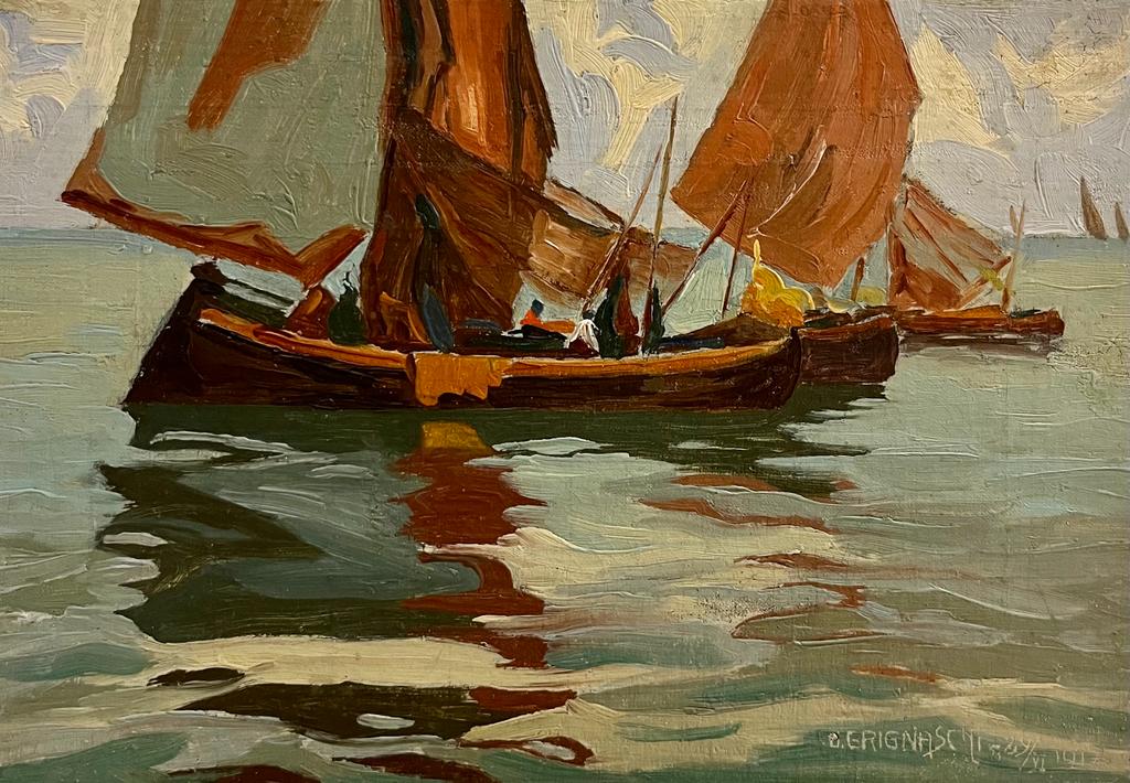 Fischerboote, signiert 1917