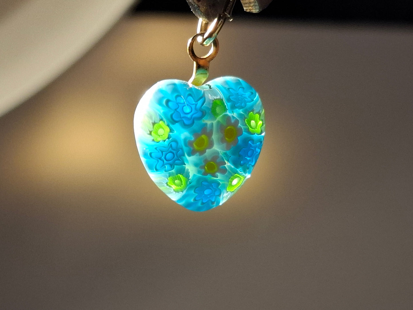 Millefiori heart pendant