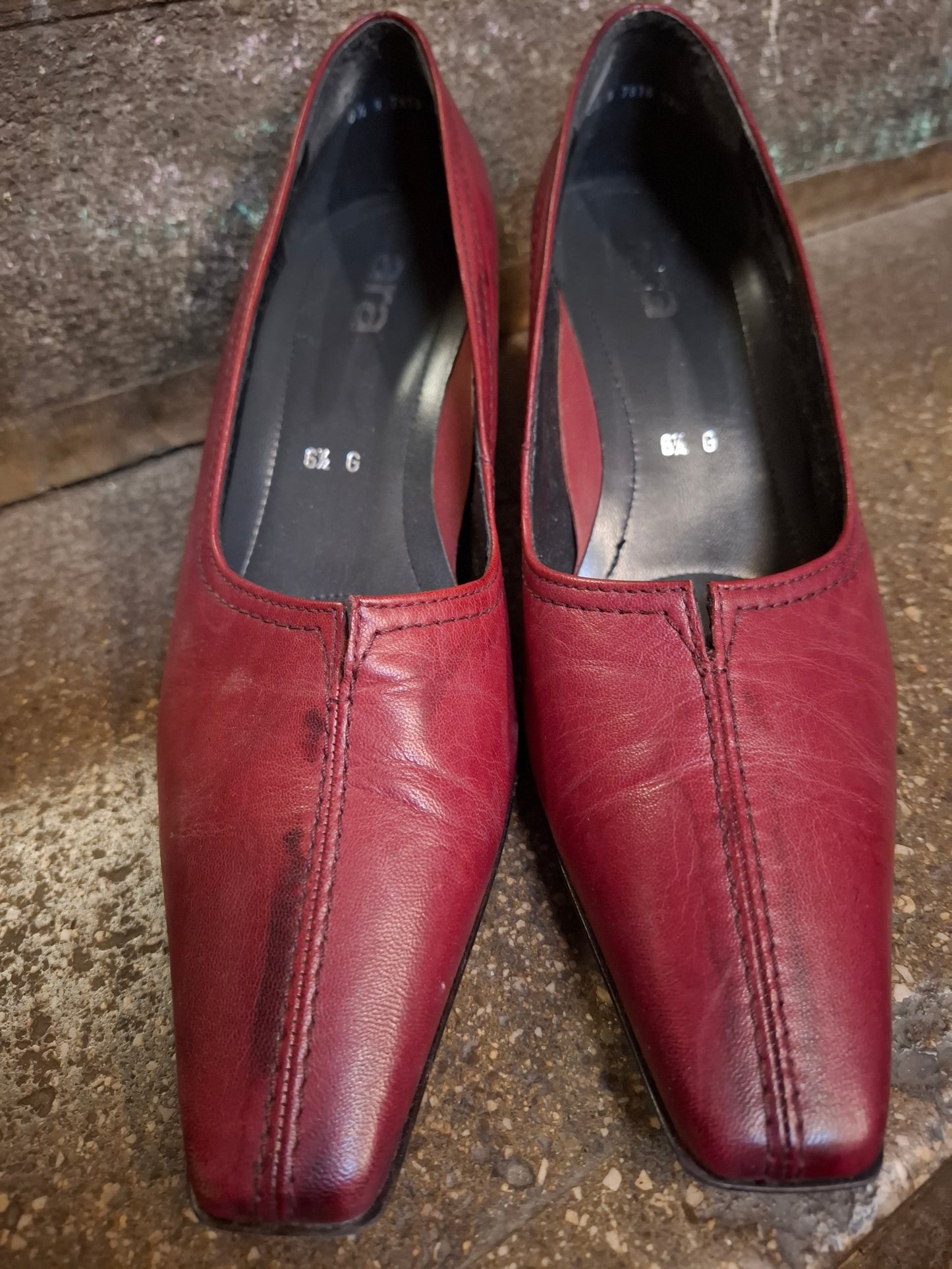 Rote Lederpumps von Ara, Größe 39