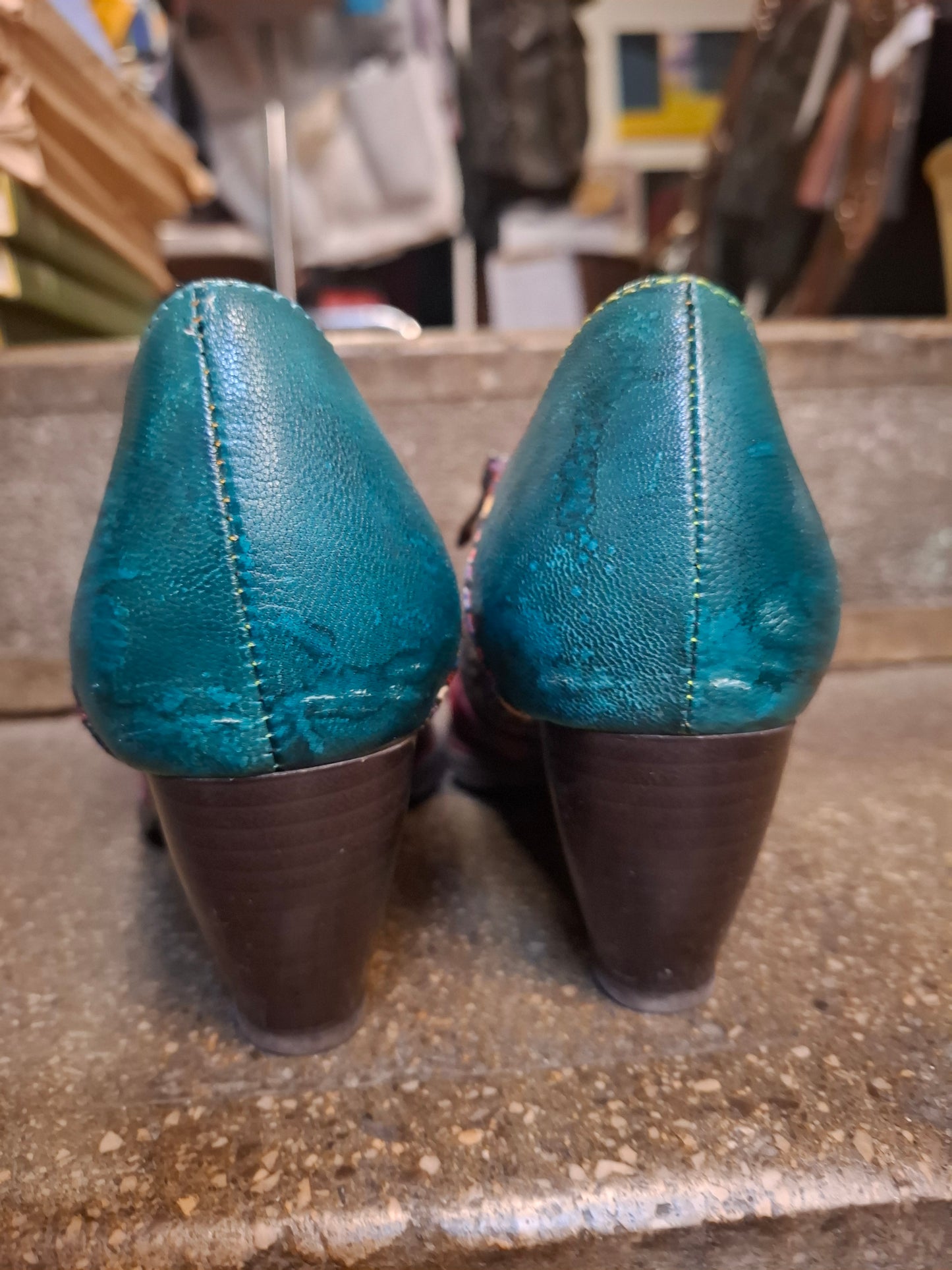 Bunte High Heels mit Reißverschluss Gr. 39
