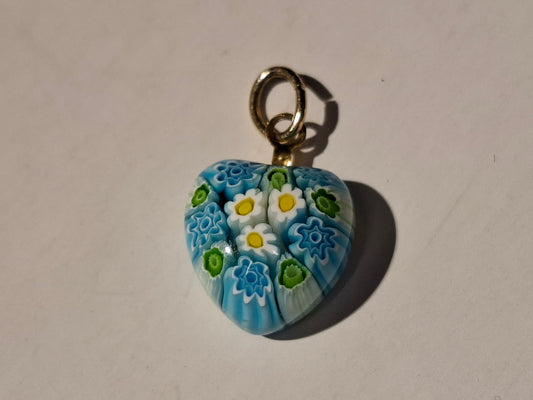 Millefiori heart pendant