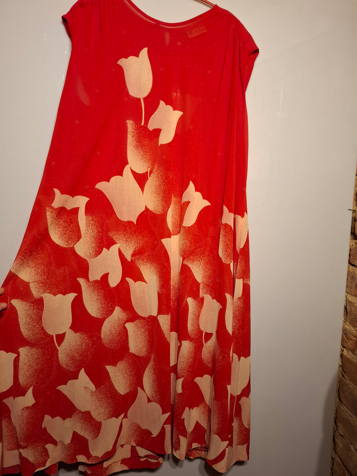 1970s Tulip Print Vintage Three-Piece Set — Dress, Top & Belt