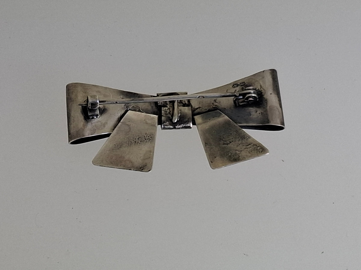 Silver 800 Bow Brooch, circa 1930s–1940s