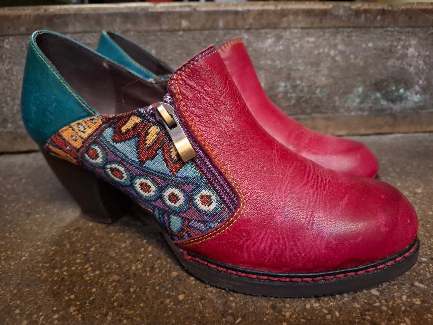 Bunte High Heels mit Reißverschluss Gr. 39