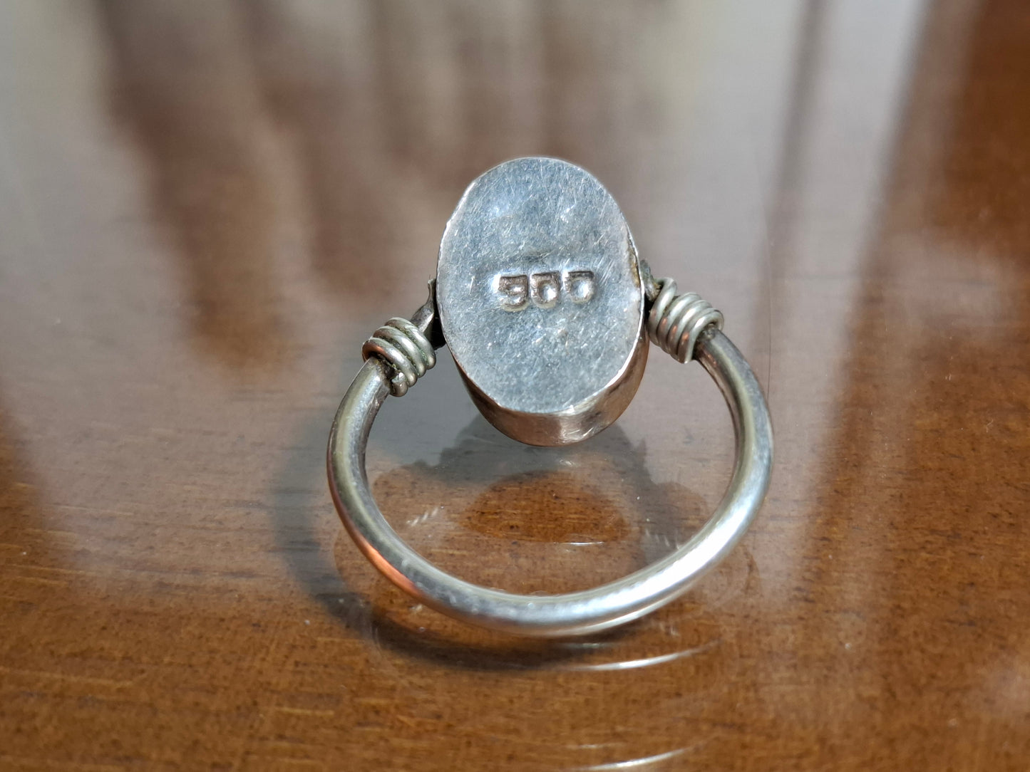 Vintage Spinning Carnielian Silber 900 Ring