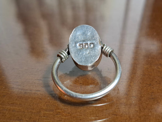 Vintage Spinning Carnielian Silber 900 Ring